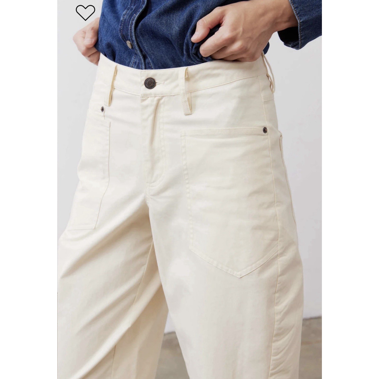 Nwt Ruti The Slouchy Soft Twill Pants 2 Barrel Trouser Pant Ecru Cream $259 — image 4 of 8
